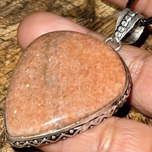 Beautiful Peach Moonstone Pendant 2”